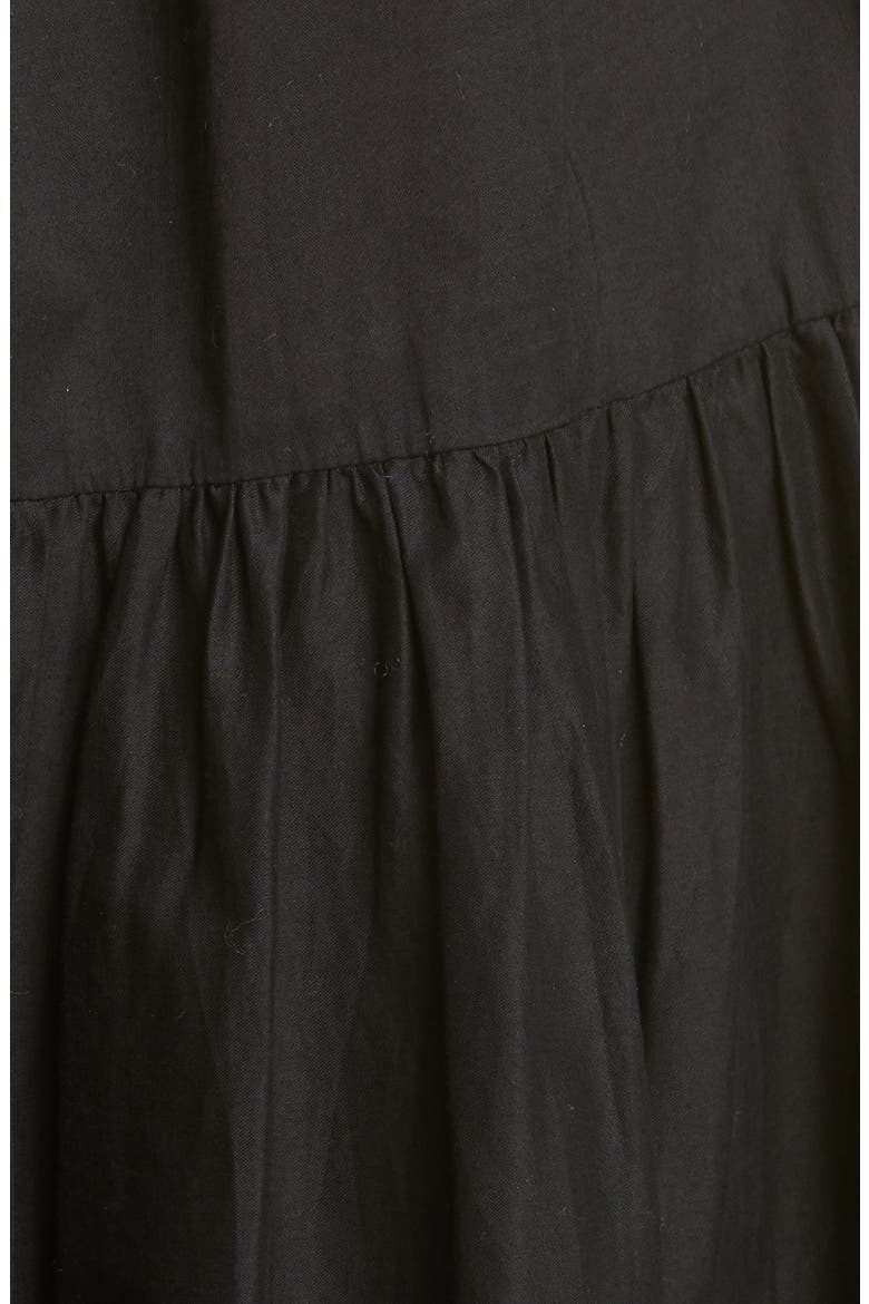 Vallarta Smocked Cotton Tiered Dress, Alternate, color, BLACK