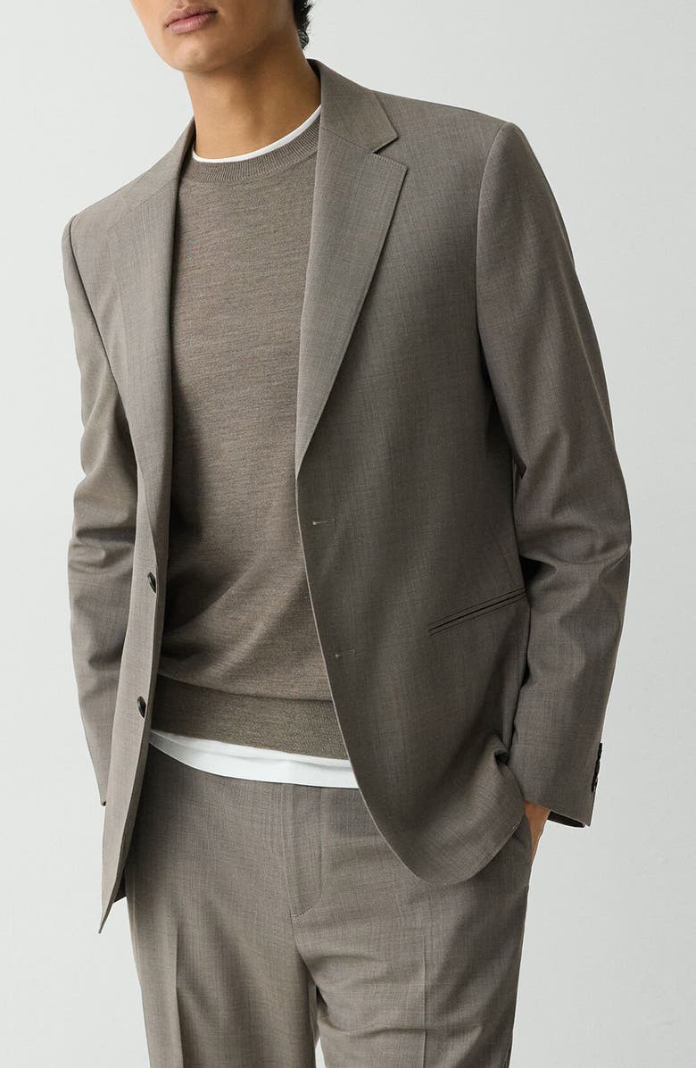 Theory Clinton Travel Motion Wool Blend Blazer, Alternate, color, Walnut Melange