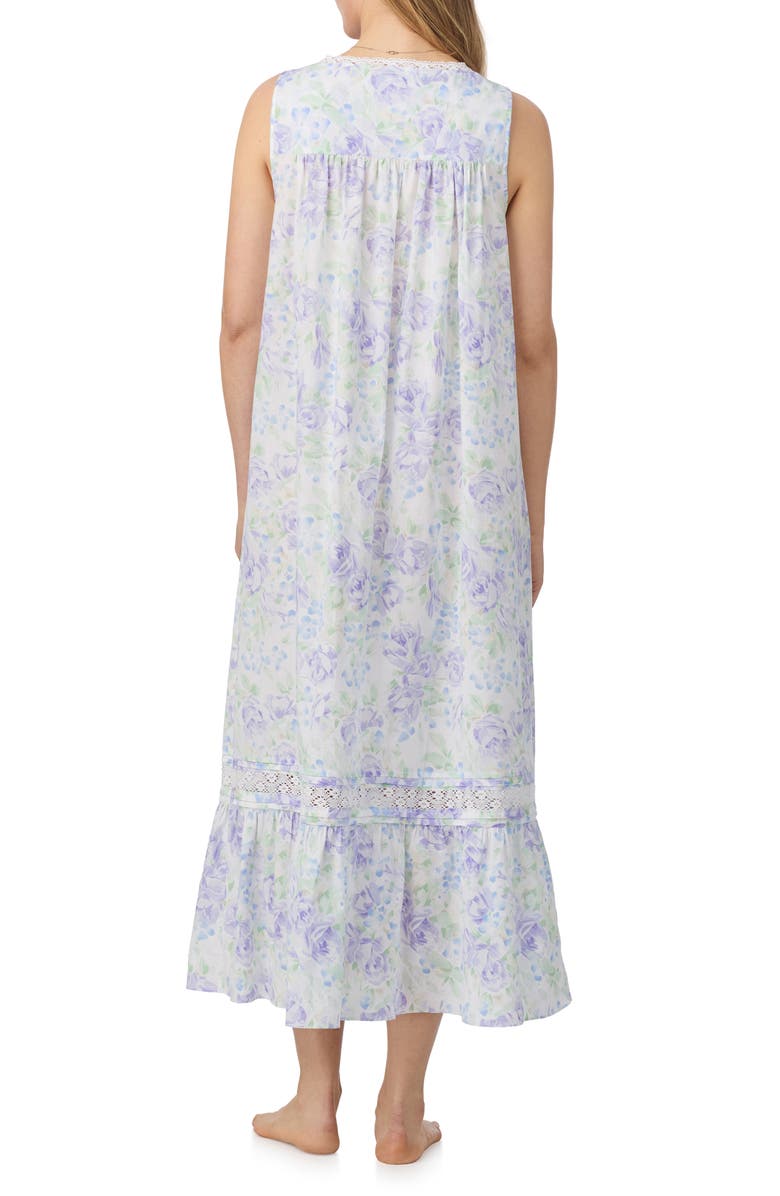Eileen West Floral Print Cotton Lawn Ballet Nightgown, Alternate, color, Whitelil