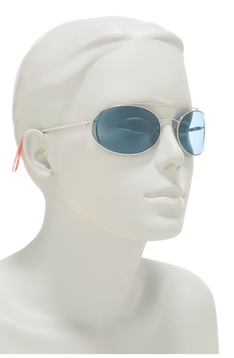 Prada 61mm Oval Wire Frame Sunglasses, Alternate, color,
