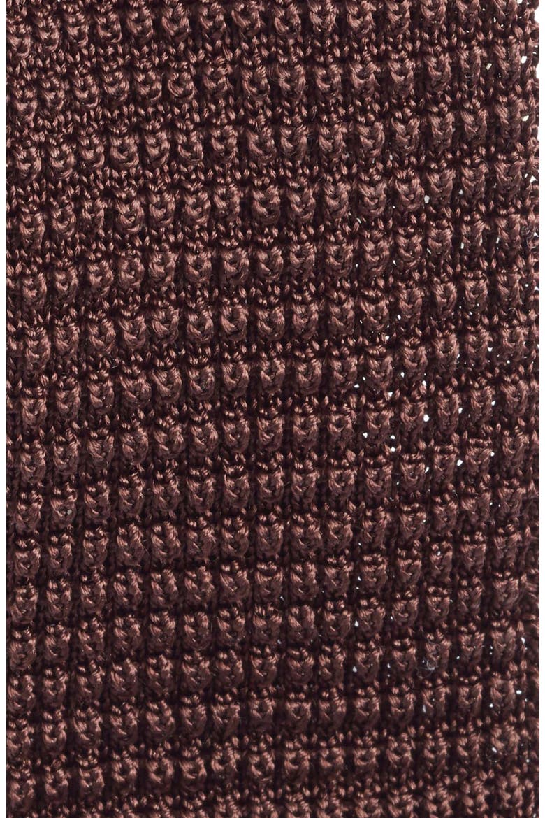 Hudson Silk Knit Tie, Alternate, color, BROWN