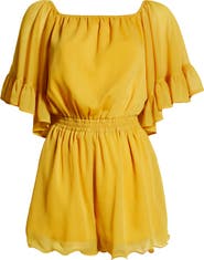 Endless Rose Off the Shoulder Ruffle Sleeve Romper