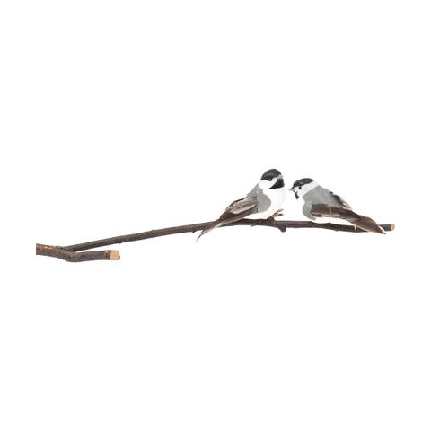 Chickadee Birds Clip  Christmas XMAS Ornament Set of 2