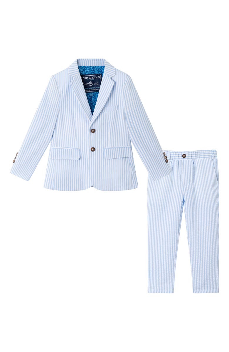 Andy & Evan Kids' Two-Piece Cotton Suit, Main, color, Chambray