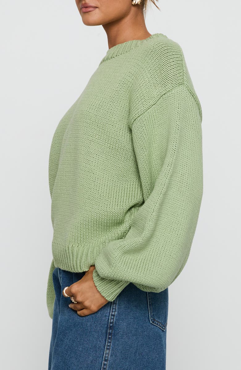 Princess Polly Harmony Crewneck Sweater, Alternate, color, Green