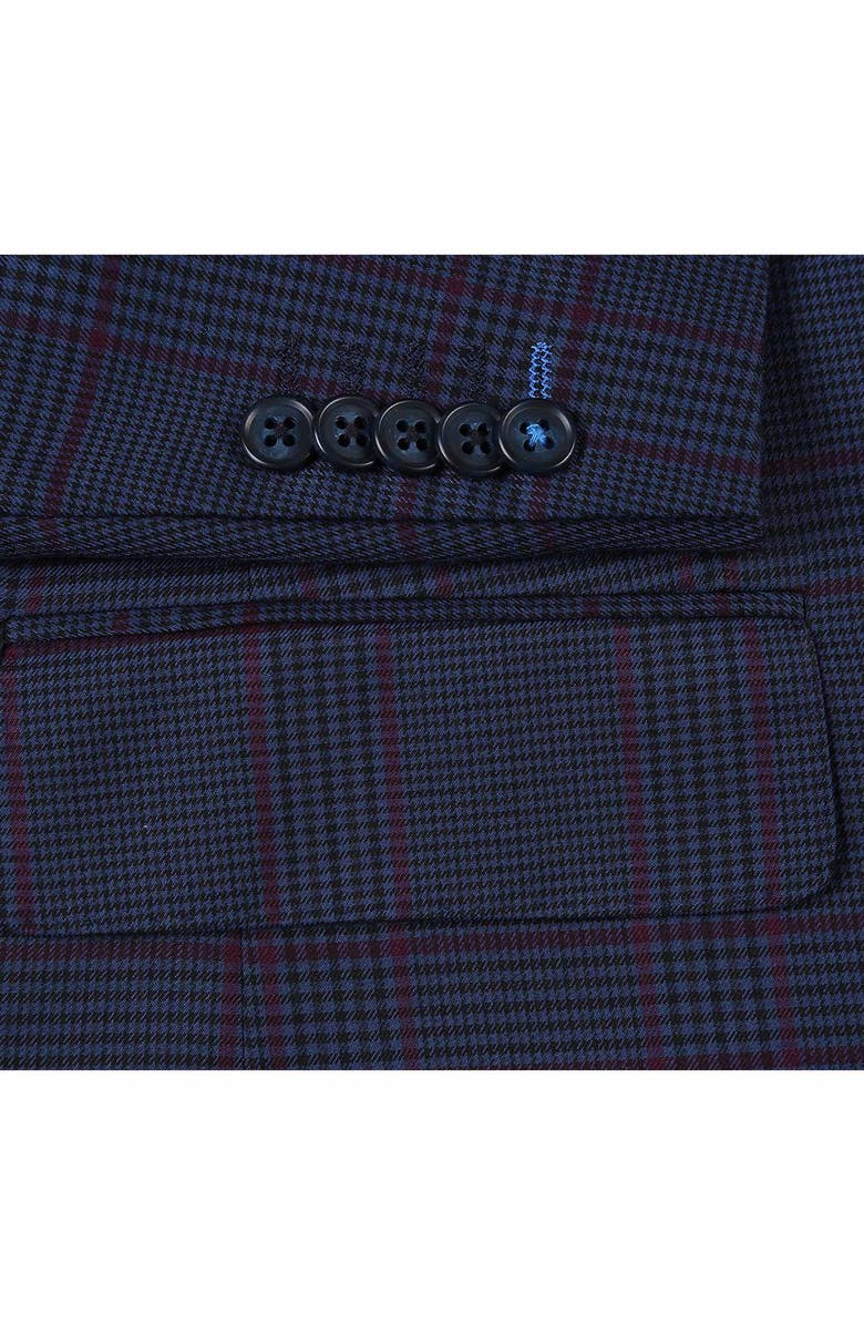 English Laundry Plaid Two Button Peak Lapel Suit, Alternate, color, Blue