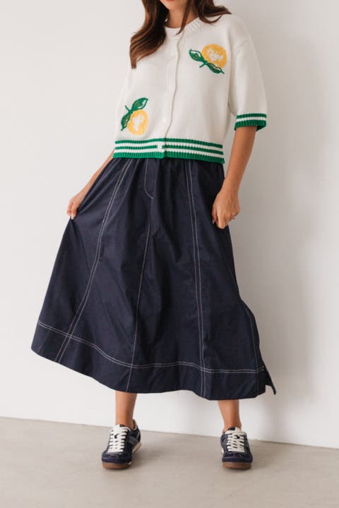 Embroidered Lemon Cardigan