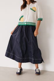 Label of Love Embroidered Lemon Cardigan