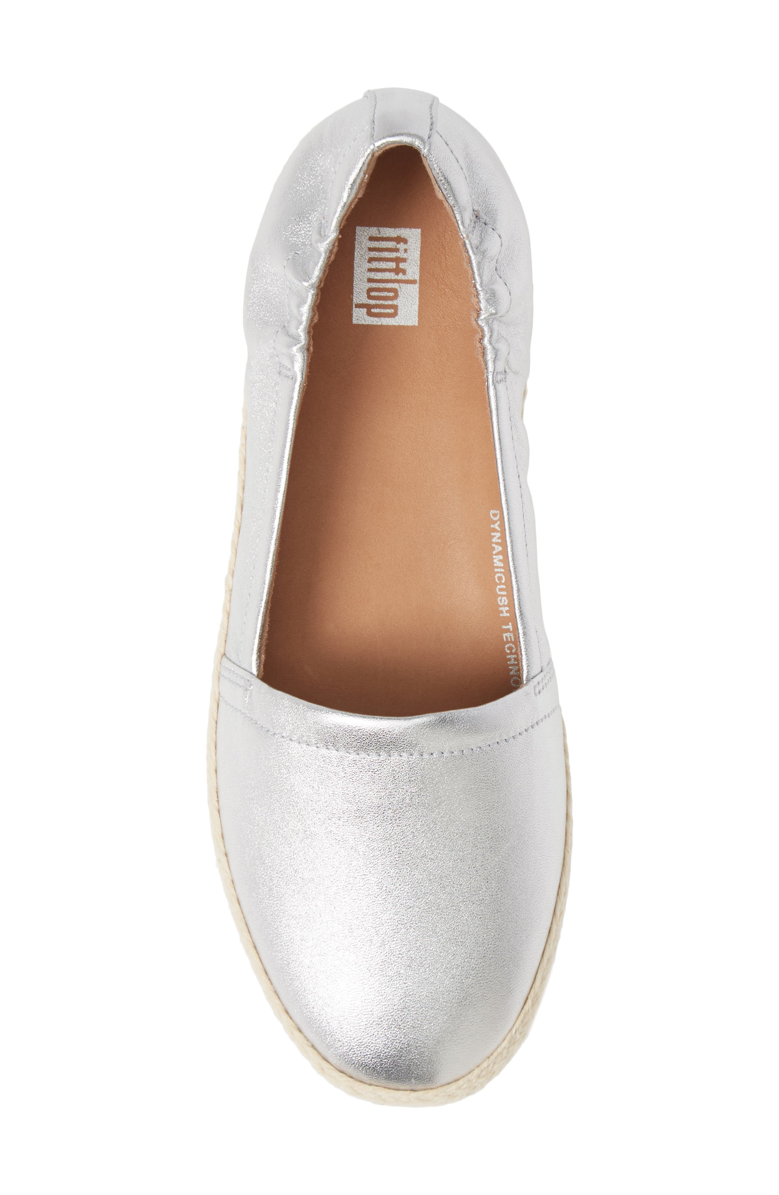 Siren Espadrille Flat, Alternate, color, SILVER LEATHER