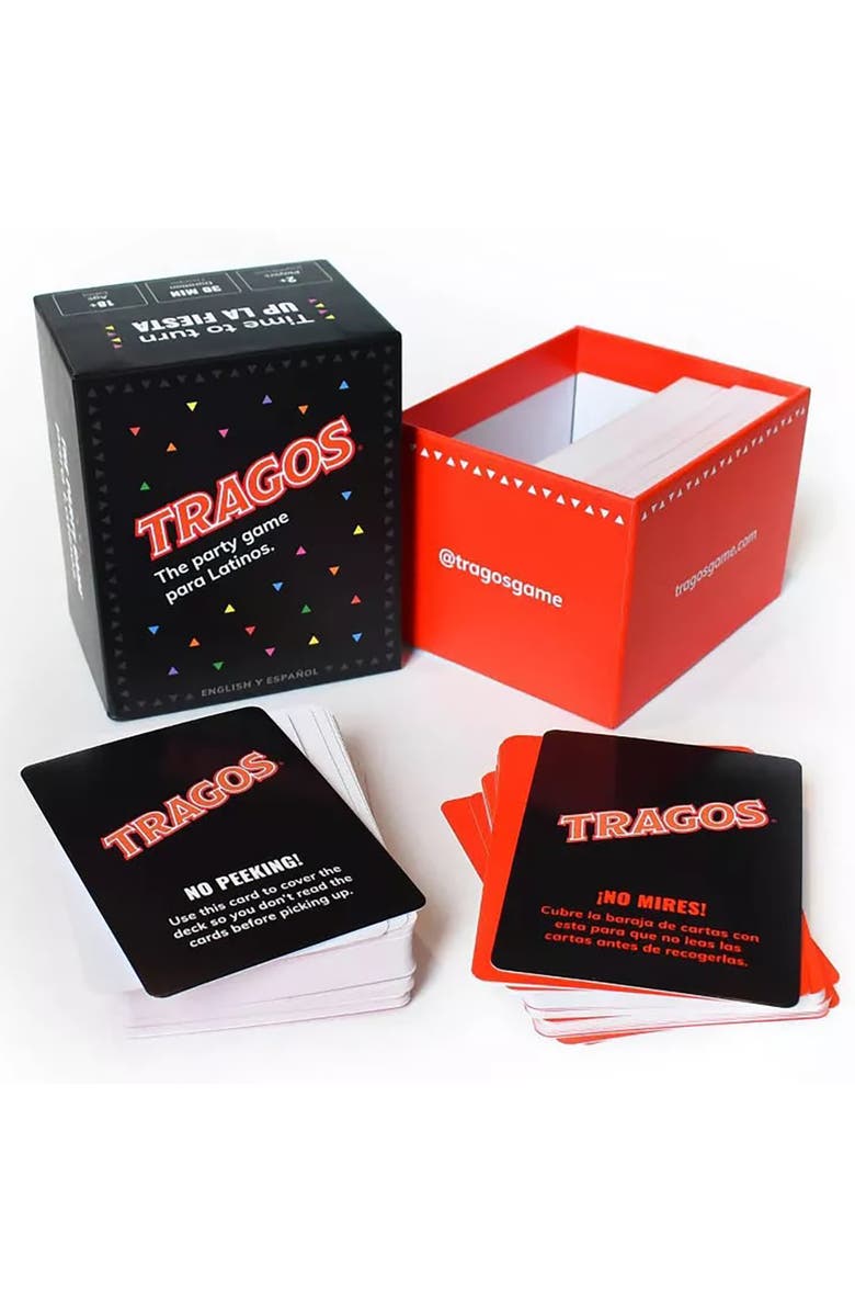 Tragos Bilingual English y Espanol, Cultural Spanglish Adult Card Game, Alternate, color, Multicolored