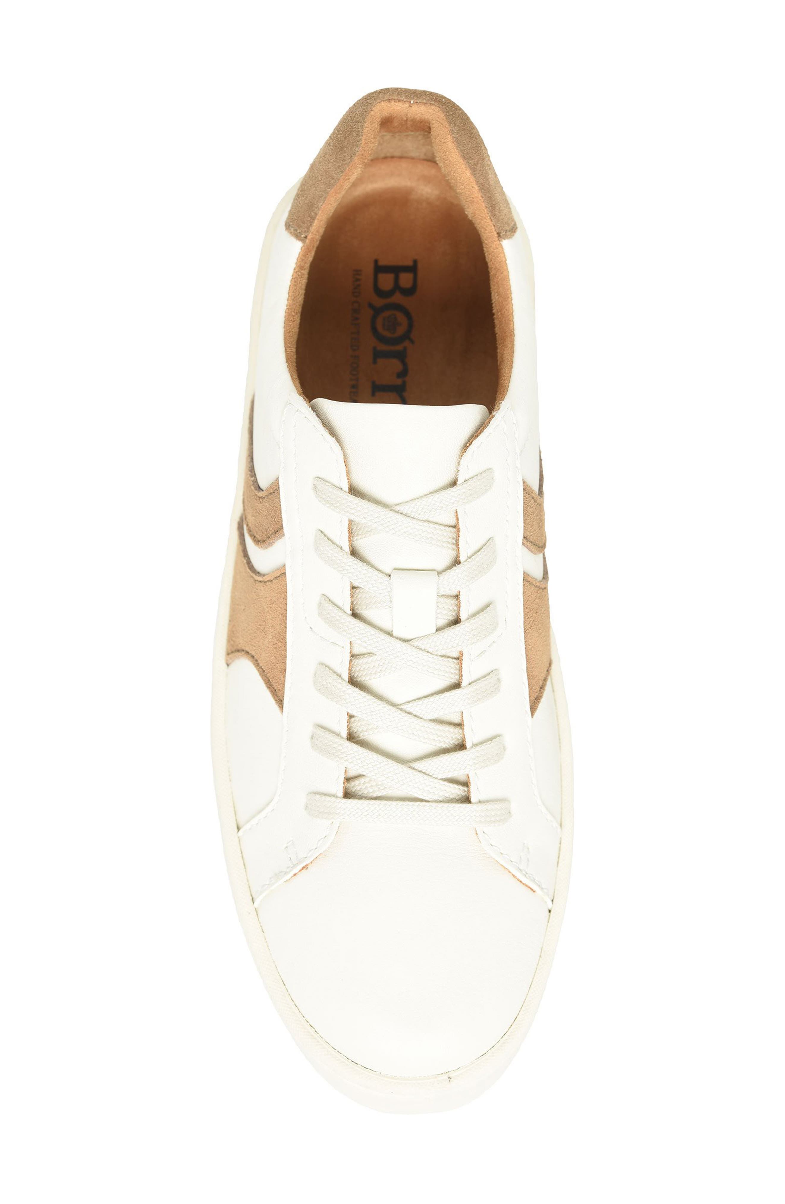 Børn Beck Tie Low Top Sneaker, Alternate, color, White F/ G - Taupe Stripe