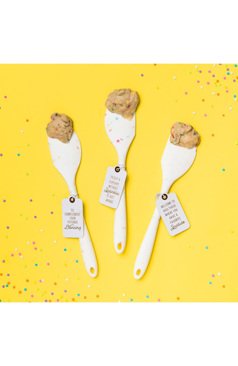 Totalee Gift To Eat A Cupcake Confetti Spatula Rubber White, Alternate, color, White