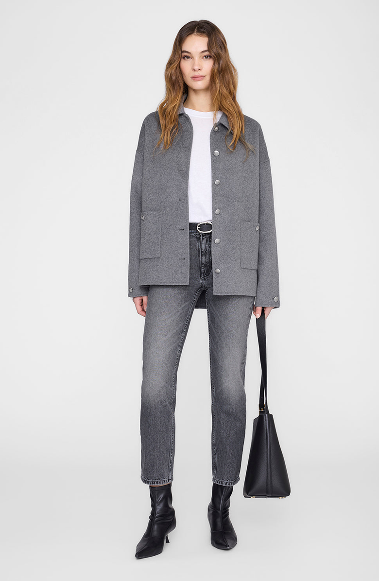 ANINE BING Cashmere Luca Jacket, Main, color, Heather Grey