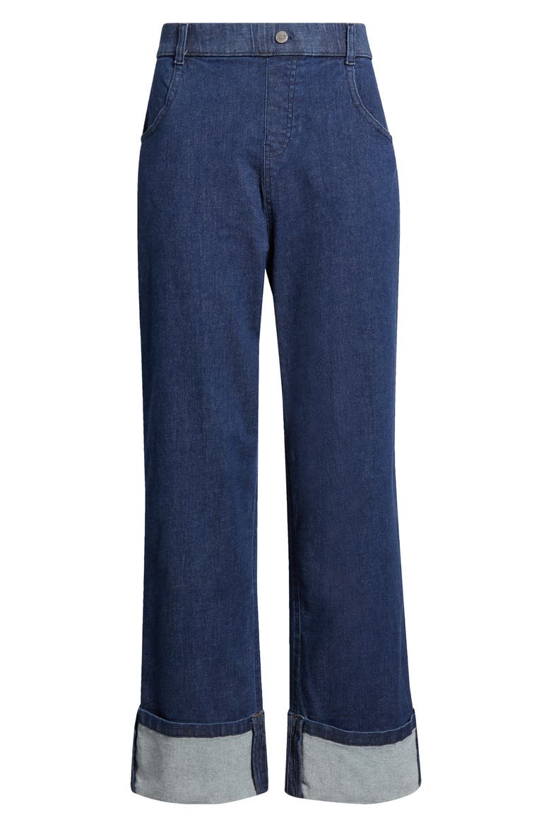Cuffed Skimmer Jeans, Alternate, color, DARK RINSE WASH