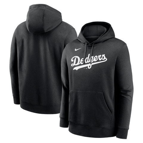 Men's Nike Black Los Angeles Dodgers Logo Club Fleece Hoodie