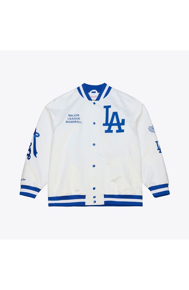 Mitchell & Ness Men's Mitchell & Ness White Los Angeles Dodgers Cooperstown Collection Lightweight Satin Full-Snap Jacket, Main, color, White