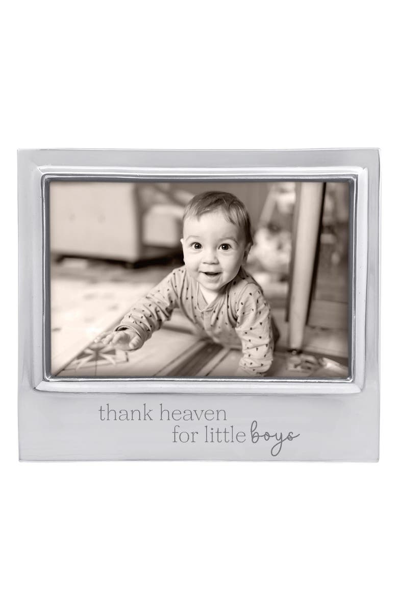 Mariposa Thank Heaven for Little Boys 4 x 6-Inch Picture Frame, Main, color, Silver