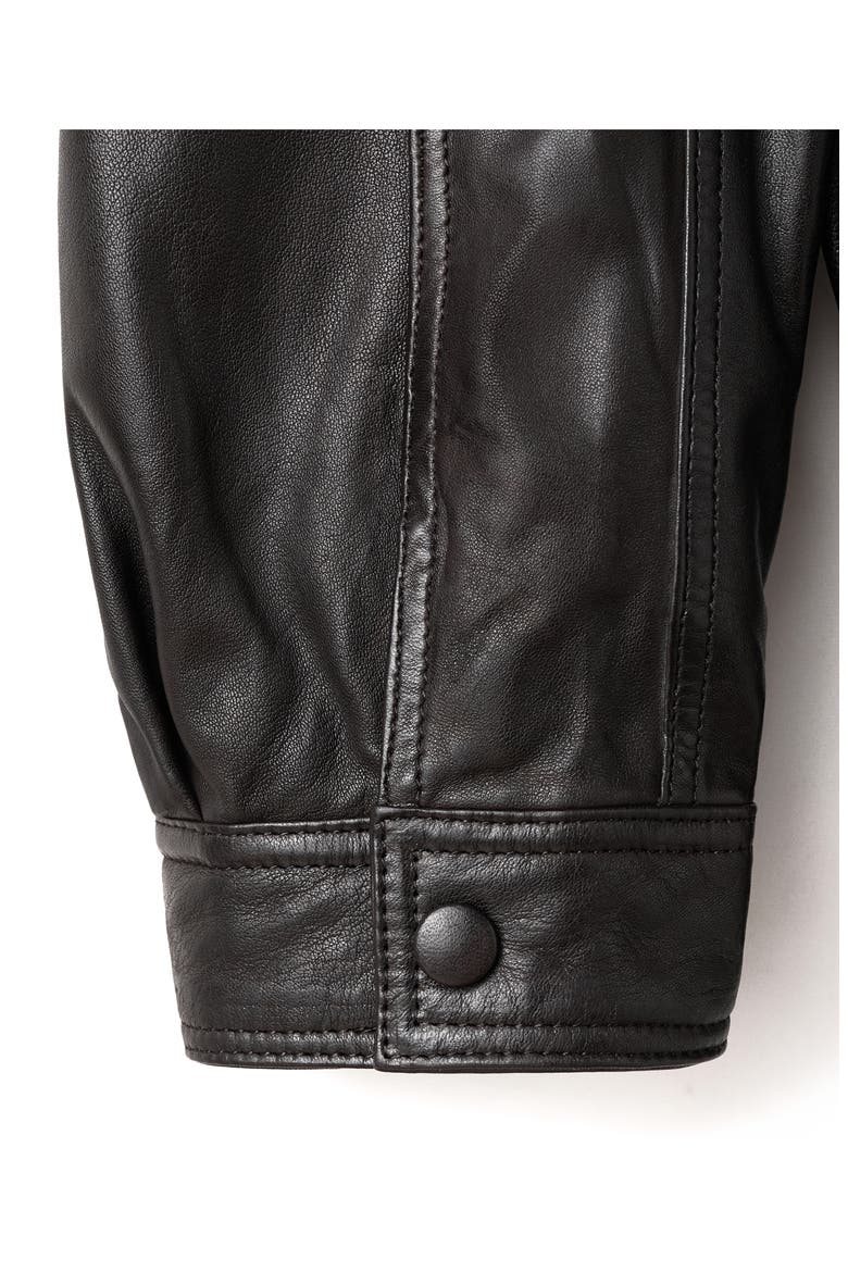 London Oversize Leather Jacket, Alternate, color, BROWN