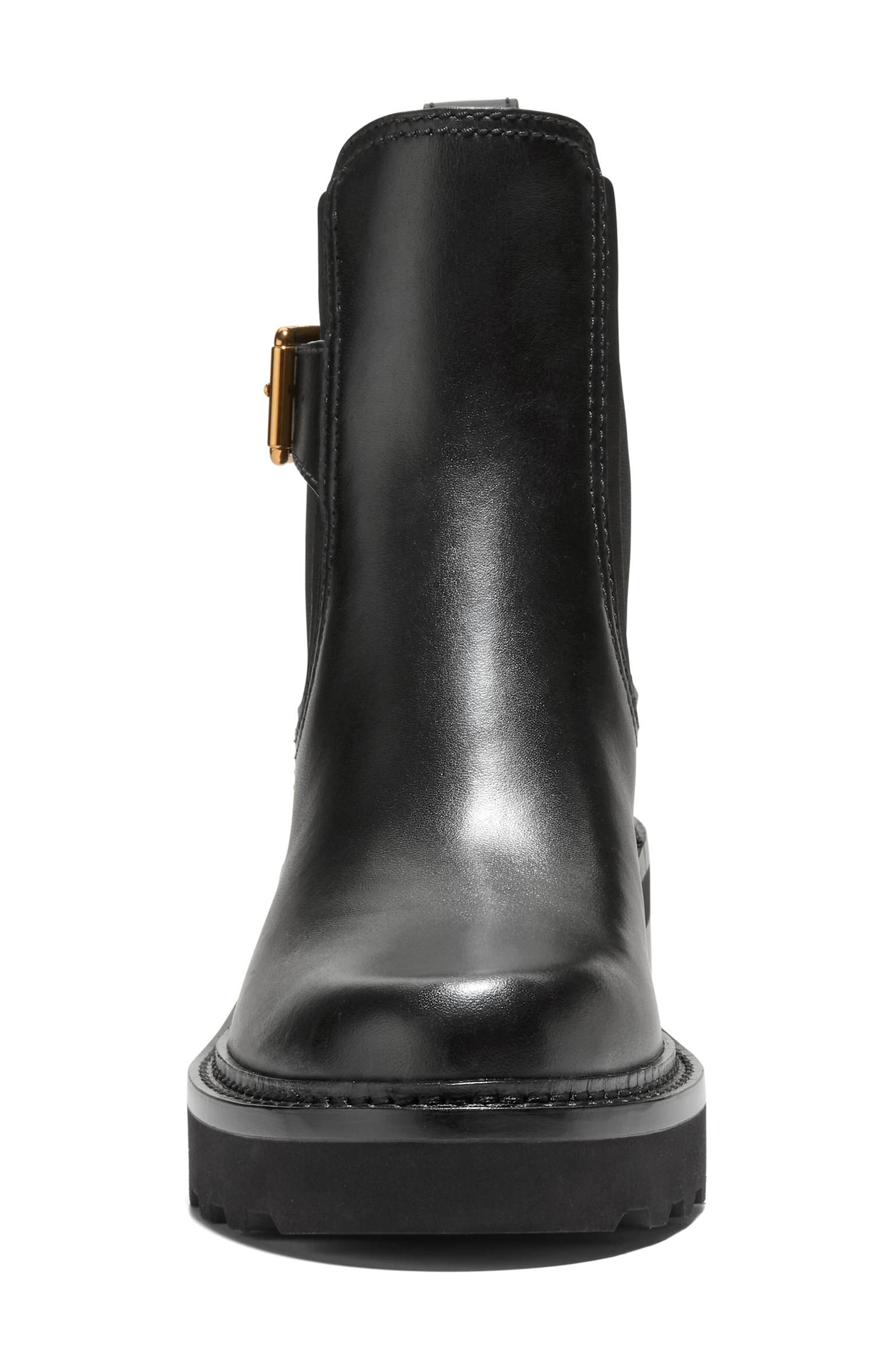 Cole Haan Shibley Waterproof Lug Bootie, Alternate, color, Black Leather