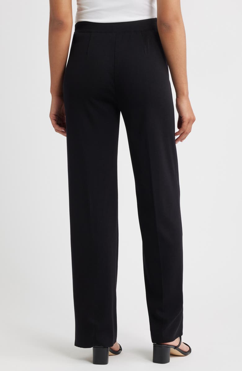 Misook Nancy Wide Leg Knit Pants, Alternate, color, Black
