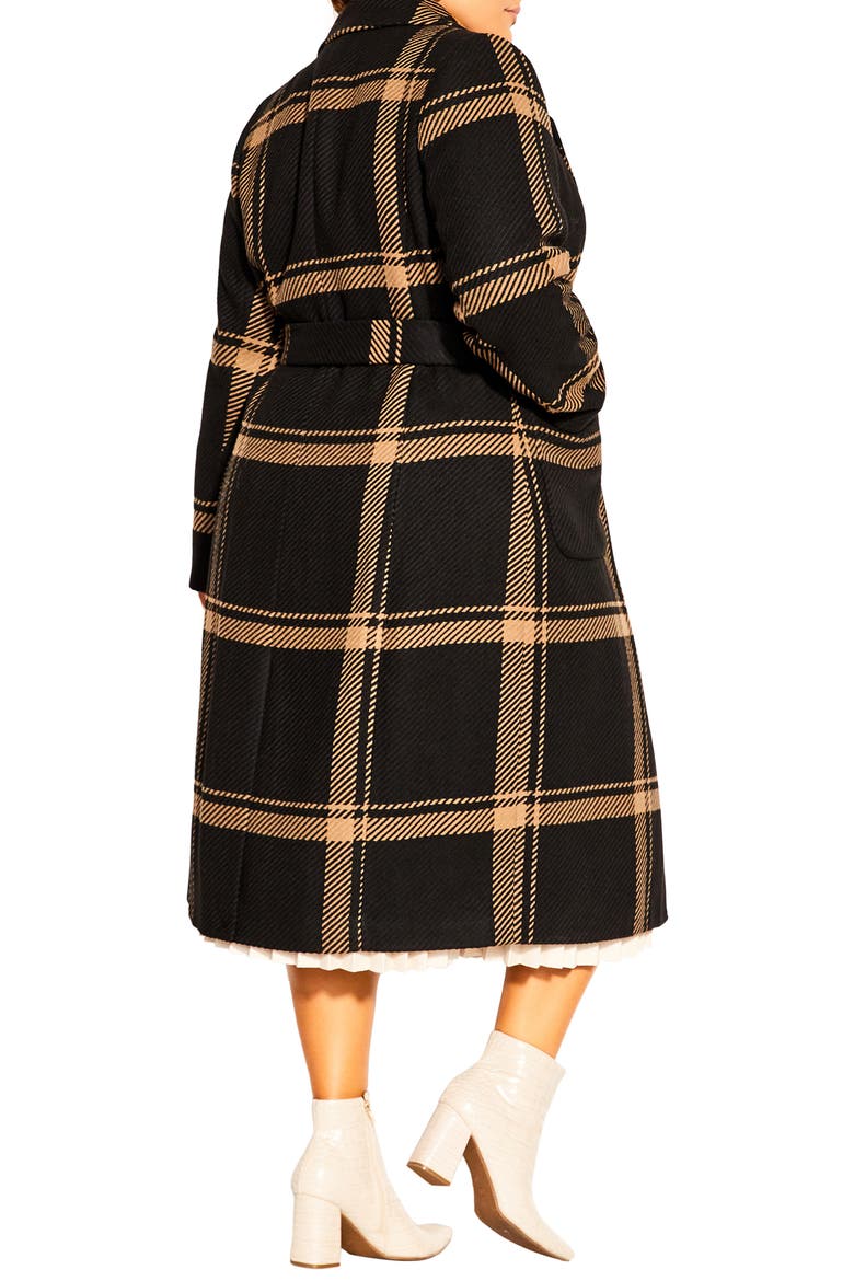 Checkmate Tie Waist Coat, Alternate, color, CARAMELBLACK