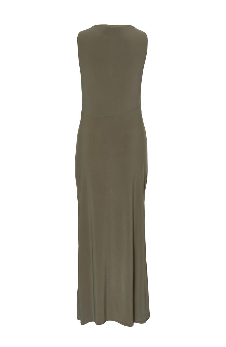 QUIZ ITY Wrap Maxi Dress with Gold Bar Trim, Alternate, color, Olive