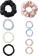 BLISSY Assorted 9-Pack Silk Scrunchies