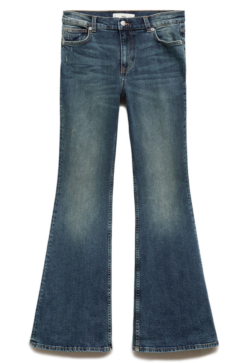 MANGO Violet High Waist Flare Jeans, Alternate, color, 