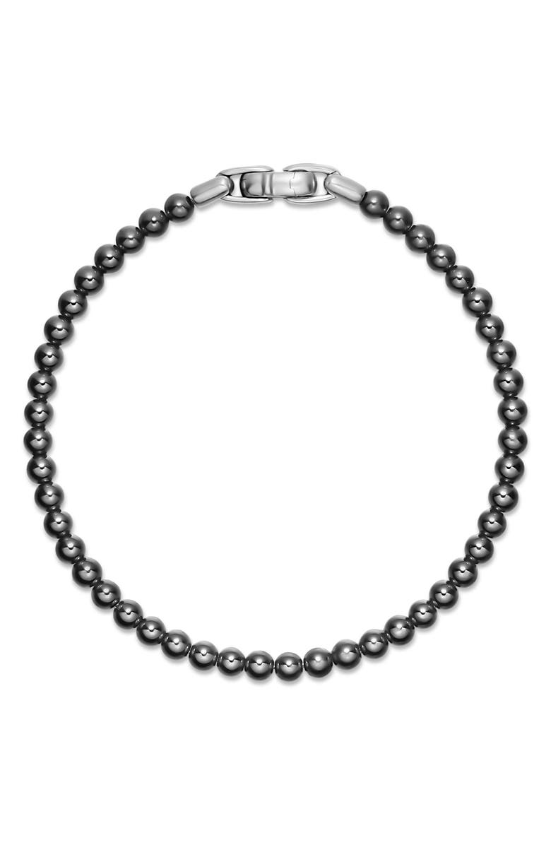 David Yurman Men's Spiritual Beads Bracelet, 4mm, Alternate, color, Silver
