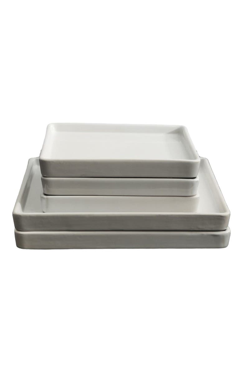 Stone Lain Grace Stoneware 12-Piece Dinnerware Set, Alternate, color, White