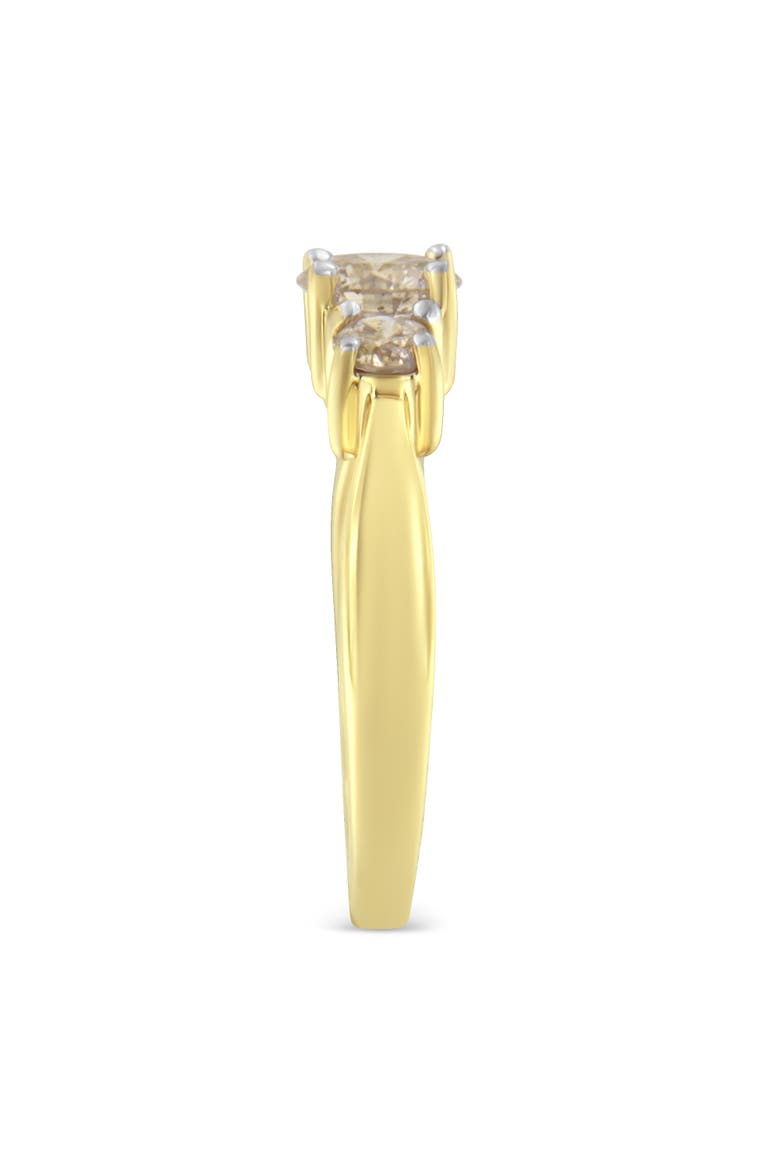 10K Yellow Gold Three Stone 1.0 Cttw Diamond Band Ring, Alternate, color, Yellow Gold
