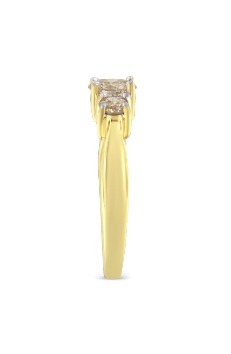 Haus of Brilliance 10K Yellow Gold Three Stone 1.0 Cttw Diamond Band Ring, Alternate, color, Yellow Gold