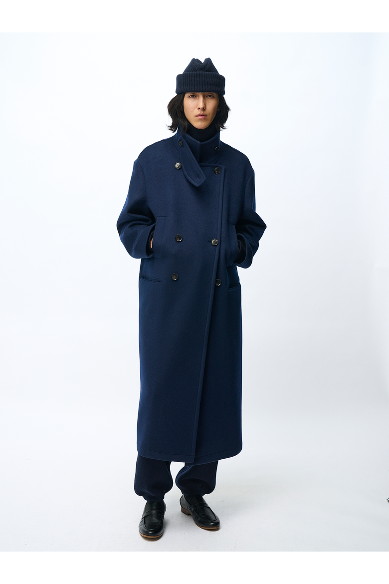 Unisex Cashmere Trench Coat, Alternate, color, navy blazer