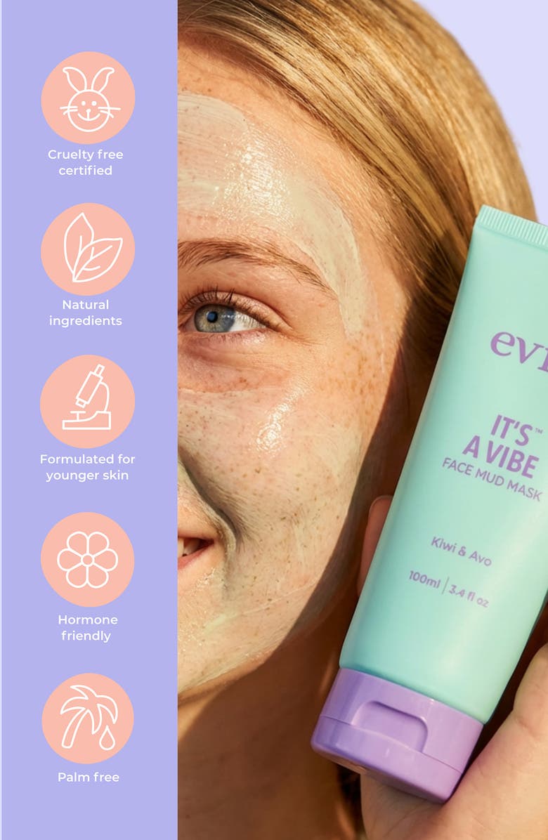 evre. It's A Vibe Kiwi & Avo Face Mud Mask, Alternate, color, 