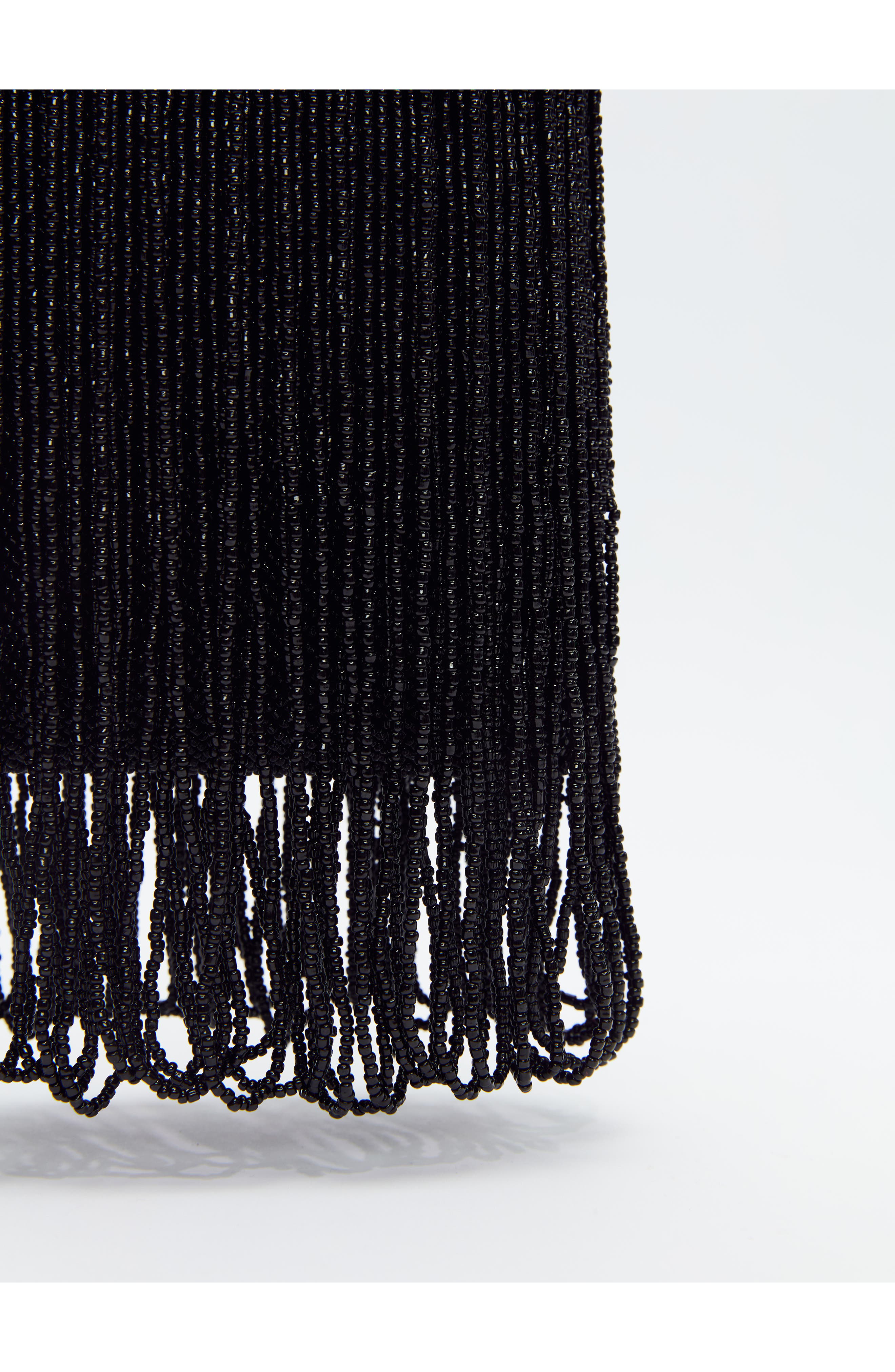 Reformation Mini Valentina Beaded Bag, Alternate, color, Black Beaded