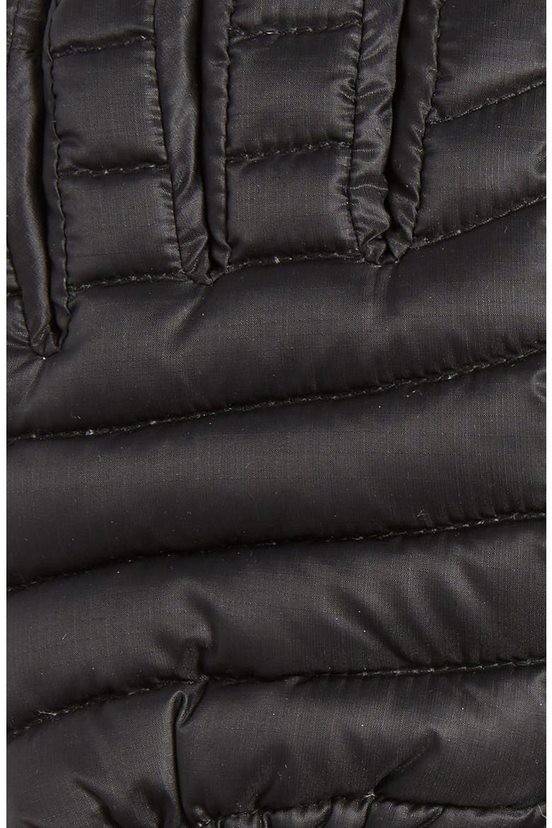 Lightweight Quilted Down Gloves, Alternate, color, BLACK