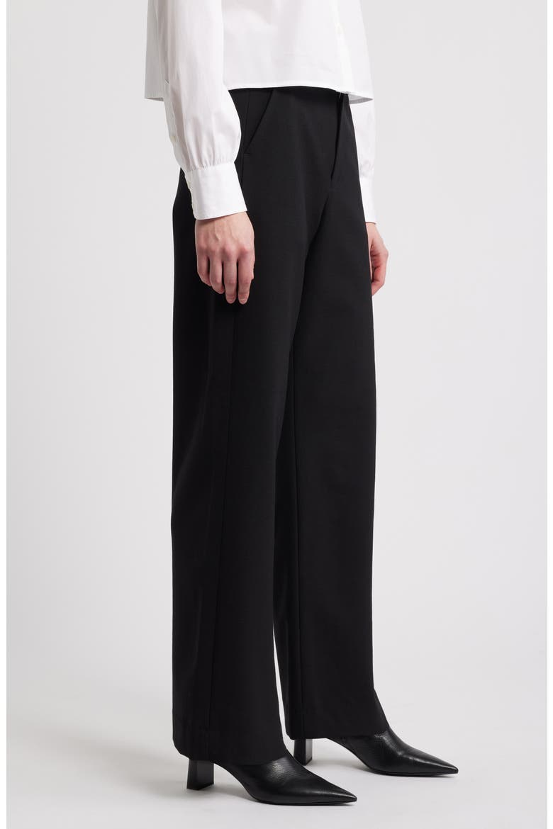Banks Wide Leg Wool Blend Ankle Pants, Alternate, color, BLACK