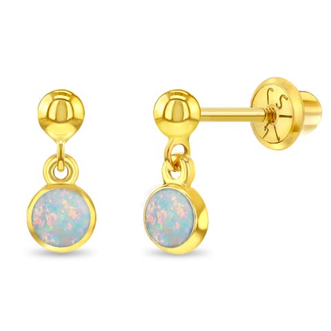 14k Opal Dangle Girl Earrings