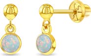 In Season Jewelry 14k Opal Dangle Girl Earrings