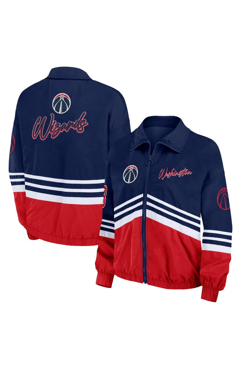 WEAR by Erin Andrews Women's WEAR by Erin Andrews Navy Washington Wizards Vintage Full-Zip Windbreaker, Alternate, color, Navy