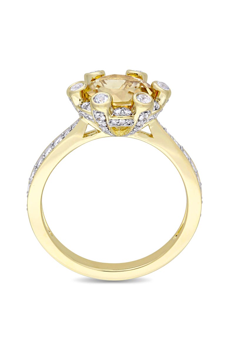 Julianna B. Citrine White Sapphire & Diamond Halo Ring 14k, Alternate, color, Citrine