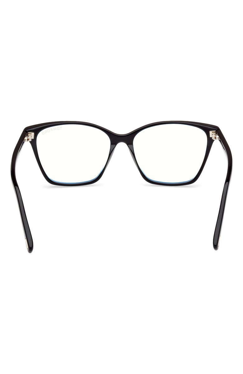 TOM FORD 56mm Cat Eye Blue Light Blocking Optical Glasses, Alternate, color,