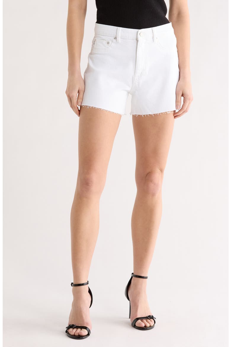 Marion Denim Shorts, Main, color, WHITE