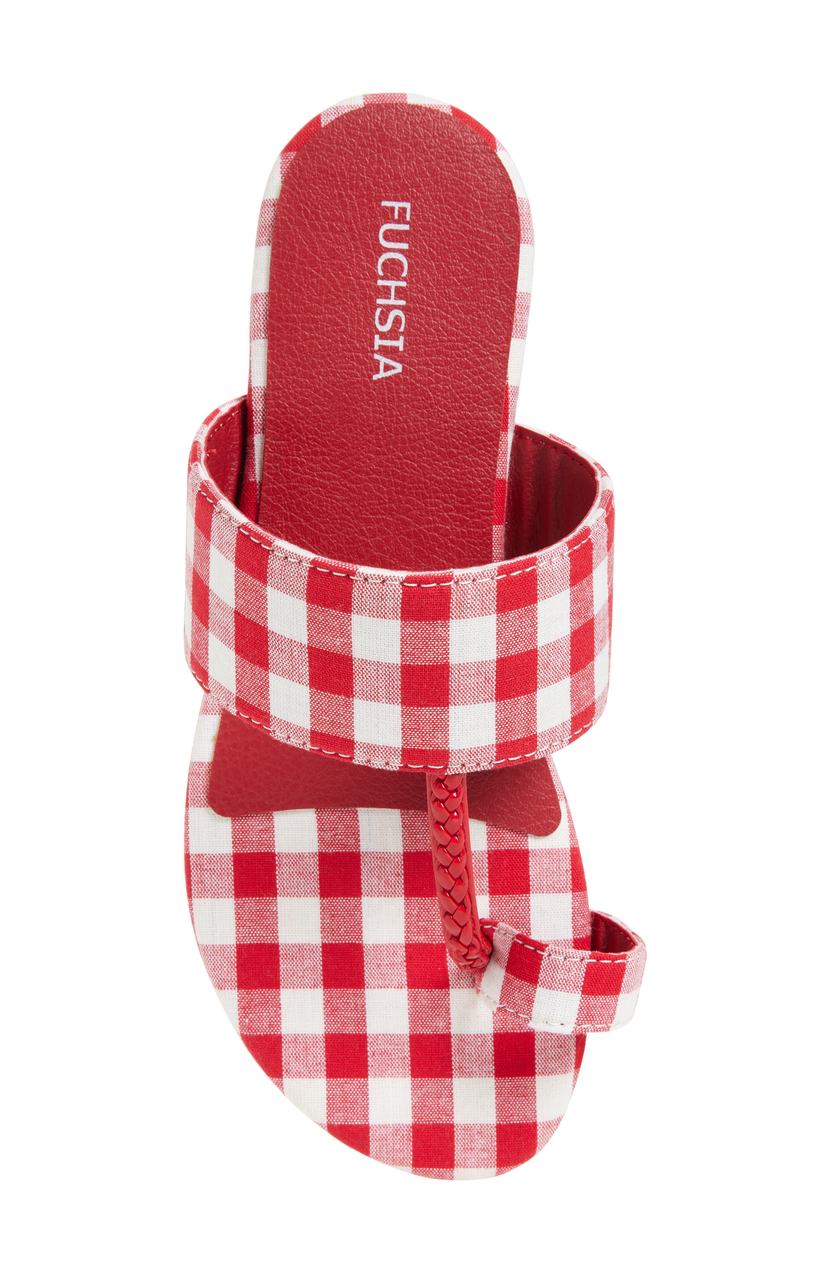 FUCHSIA Gingham Toe Sandal, Alternate, color, Red White