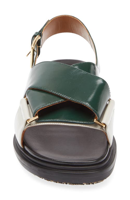Marni Fussbett Crisscross Sandal In Green