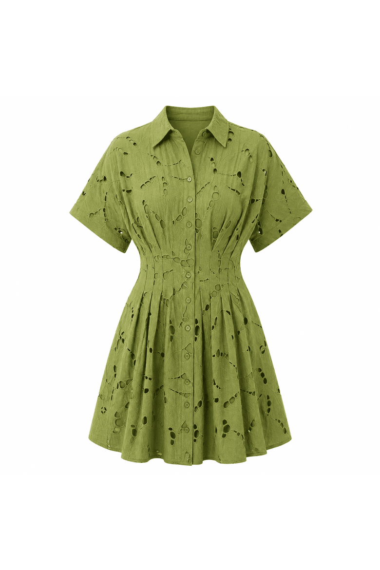 Angevin Slim Short Sleeve Mini Dress, Alternate, color, Green