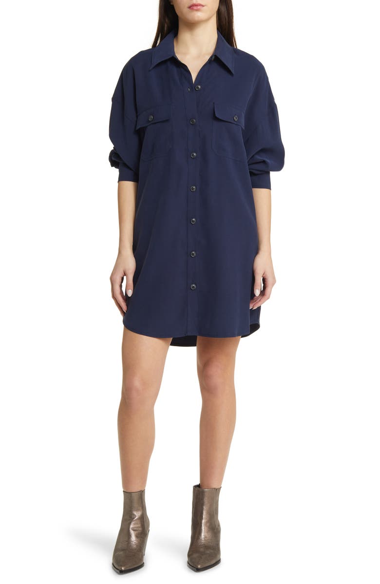 WAYF Huxley Long Sleeve Shirtdress, Main, color,