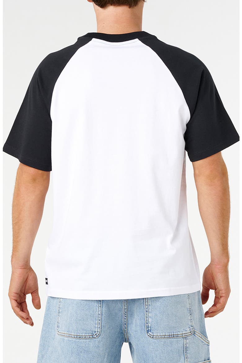Classic Colorblock Raglan Sleeve Cotton T-Shirt, Alternate, color, BLACK/ WHITE