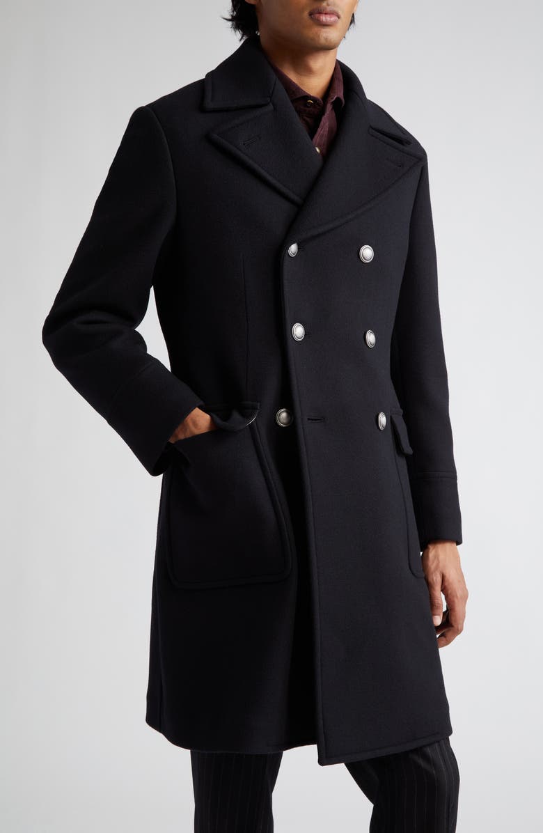 Brunello Cucinelli Double Breasted Wool & Cashmere Topcoat, Alternate, color,