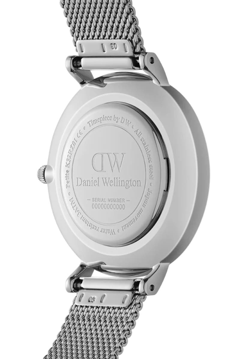 Daniel Wellington Petite Lumine Mesh Strap Watch, 28mm, Alternate, color, Silver